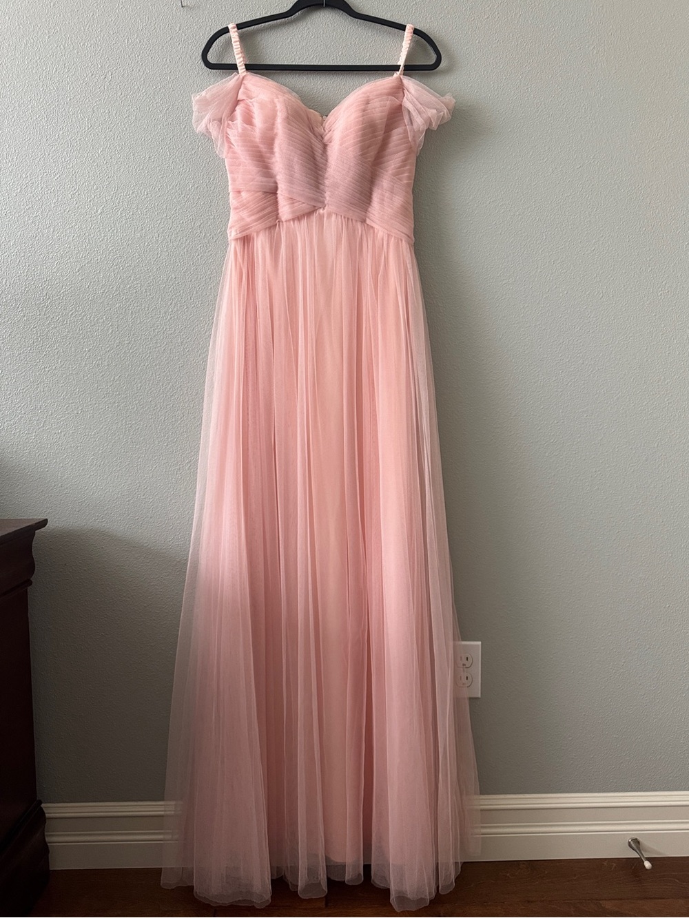 Elegant Blush Pink Tulle Prom Dress